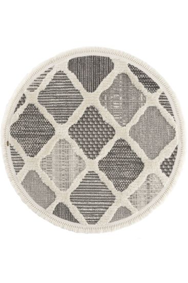 Saptrika Grey Cream Modern Geometric Indoor Rug