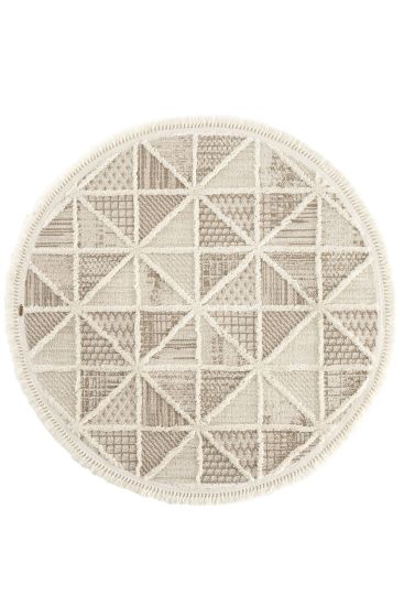 Saptrika Cream Beige Modern Geometric Living Room Rug