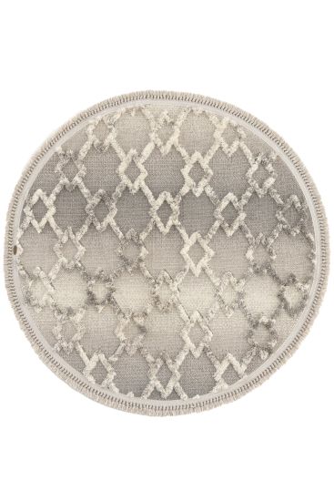 Saptrika Beige Cream Modern Patterned Bedroom Rug