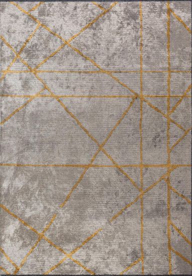 Brown & Yellow Lush Geometric Area Rug
