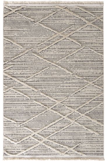 Saptrika Cream Grey Modern Patterned Indoor Rug