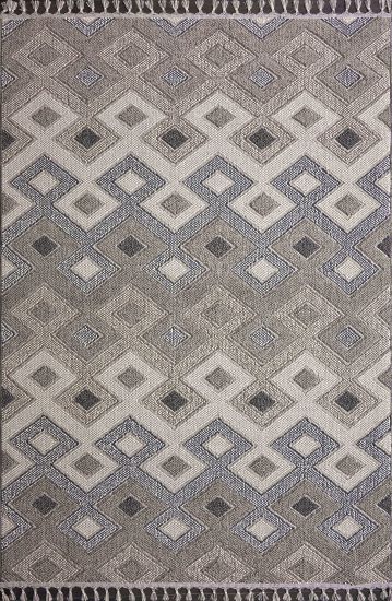 Bristley Brown Geometric Living Room Rug