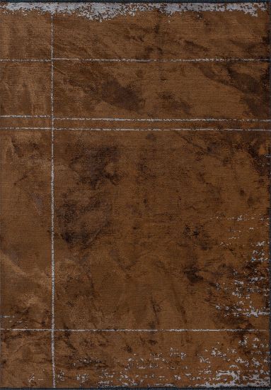 Saffron Brown & Grey Abstract Living Room Rug