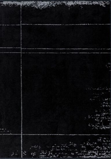 Black & Grey Saffron Abstract Area Rug