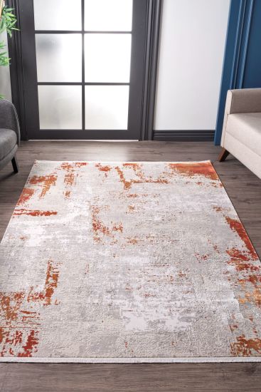 Galleria Cream Copper Abstract Area Rug