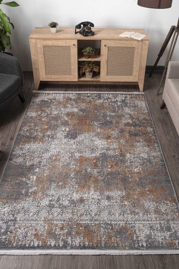 Gravitas Copper Distressed Scandi Area Rug