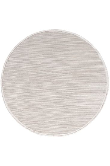 Leto Cream Plain Round Living Room Rug