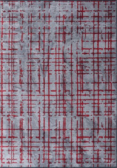 Red & Grey Summit Stripes Indoor Outdoor Rug