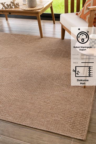 Rosalina Brown Jute Outdoor Trellis Rug