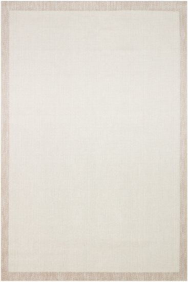 Grande85 Beige Cream Plain Bordered Living Room Rug