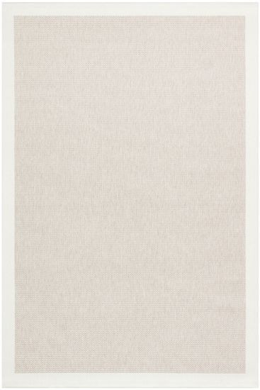 Grande85 Beige Cream Plain Bordered Area Rug