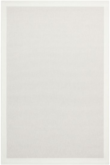 Grande85 Cream White Plain Bordered Area Rug