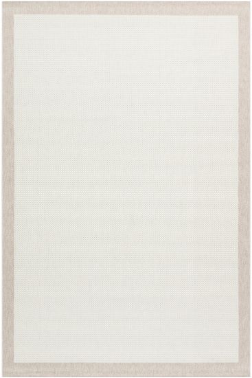 Grande85 Beige Cream Plain Bordered Indoor Rug