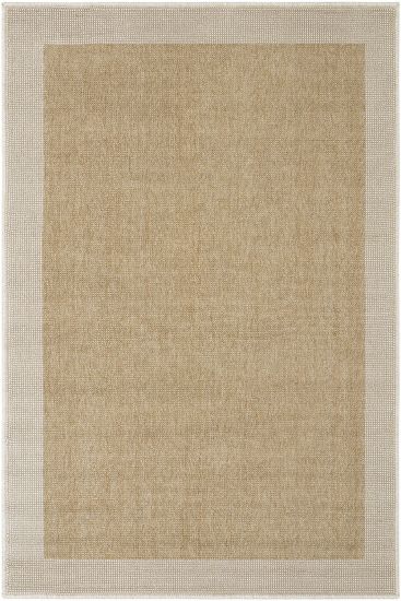 Mizoni85 Beige Plain Bordered Bedroom Rug