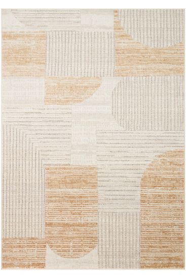 Patara85 Beige Cream Geometric Living Room Rug