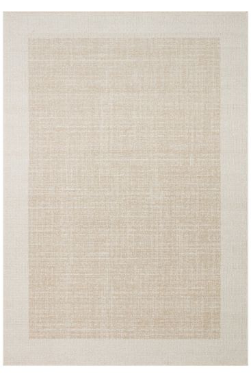 Patara85 Beige Patterned Bordered Bedroom Rug