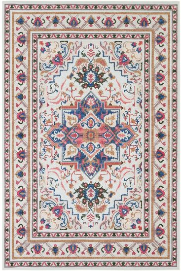 Private85 Multicolour Patterned Bordered Living Room Rug