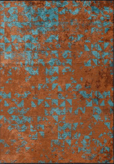 Motif Orange & Blue Abstract Area Rug