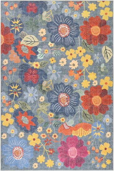 Coloris85 Multicolour Floral Indoor Rug