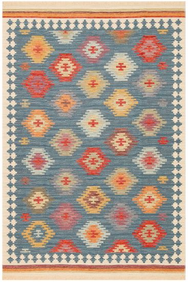 Beykoz85 Multicolour Geometric Bordered Indoor Rug
