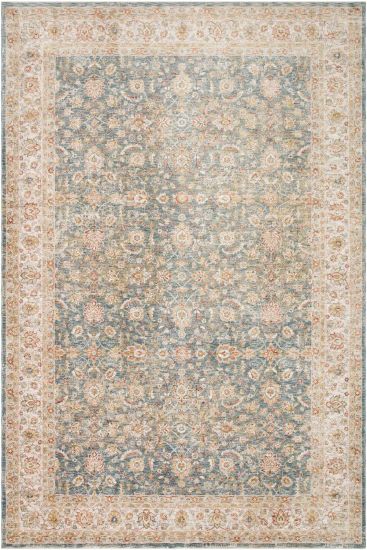 Bergama85 Beige Cream Floral Bordered Indoor Rug