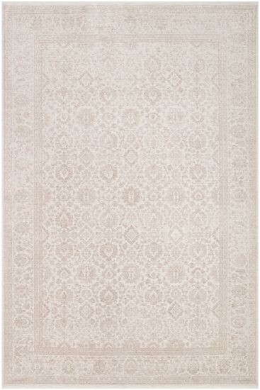 Leona85 Beige Cream Floral Bordered Indoor Rug