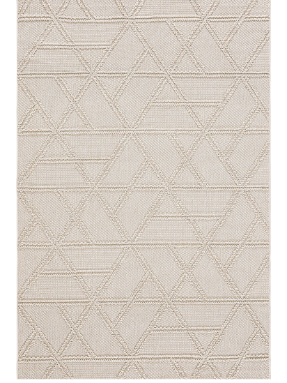 Albae Beige Modern Geometric Bedroom Rug