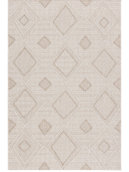 Albae Brown Modern Geometric Bedroom Rug