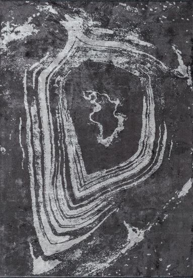 Threadbare Grey Abstract Area Rug