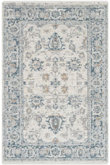 Belina85 Beige Blue Modern Oriental Area Rug