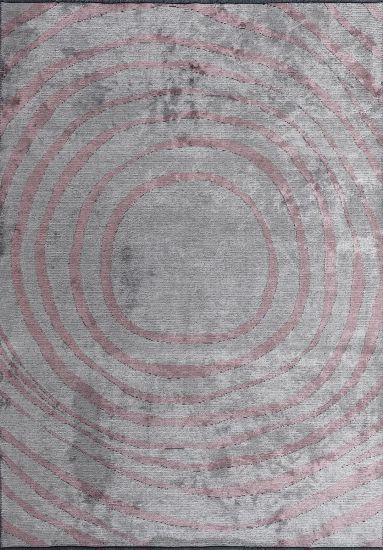 Celyn Pink & Grey Geometric Area Rug