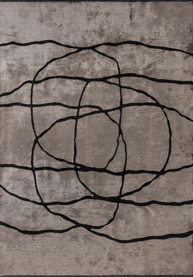 Abstract Brown & Black Ebb Area Rug