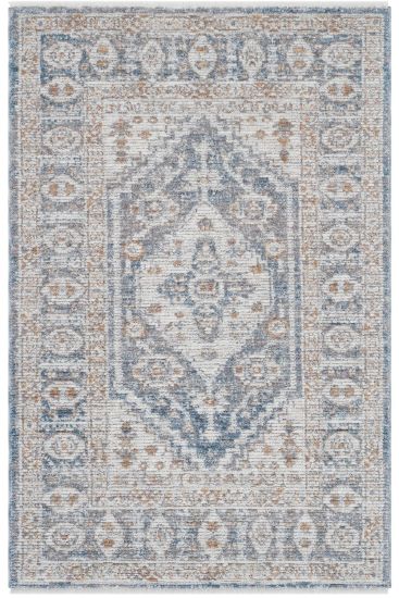 Belina85 Beige Blue Modern Oriental Indoor Rug