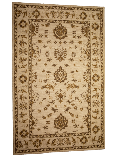 Modern Beige Vintage Hand-Tufted Rug