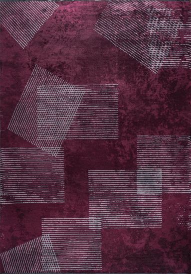 Red & White Wicklow Geometric Area Rug
