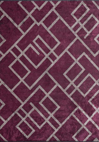 Hearthhaven Red & Grey Geometric Area Rug