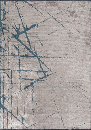 Shamrock Grey & Blue Abstract Dining Room Rug