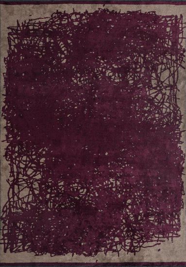 Vegas Red & Beige Abstract Area Rug