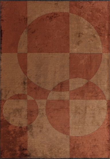 Twinkle Orange & Brown Geometric Area Rug