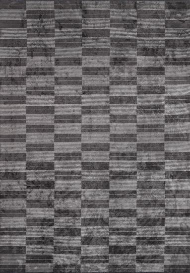 Glittering Grey Geometric Living Room Rug