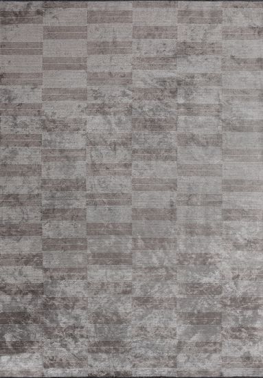 Geometric Grey Glittering Modern Area Rug