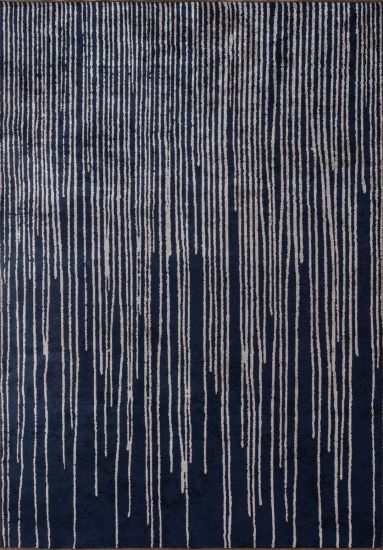 Brighten Blue & Grey Stripes Modern Rug