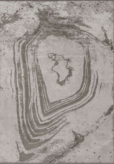 Exhilarate Grey & Brown Abstract Dining Room Rug