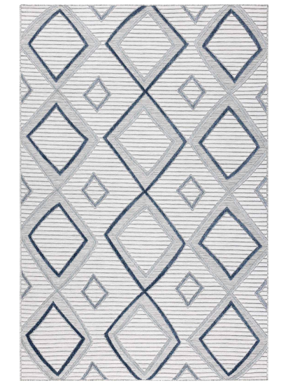 Sandu Grey Blue Modern Geometric Area Rug