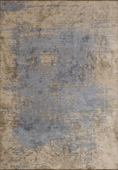 Farrah Beige & Blue Abstract Bedroom Rug