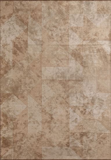 Brown & Cream Frenzy Geometric Modern Rug