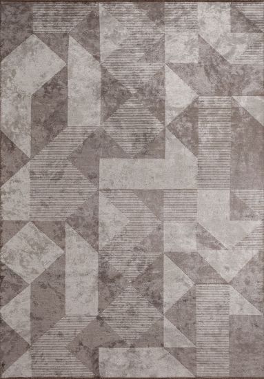 Frenzy Geometric Brown Area Rug