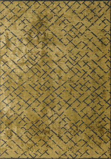 Jubilant Yellow Geometric Living Room Rug