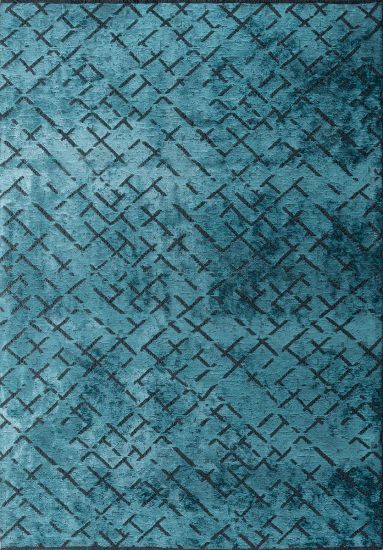 Jubliant Blue Geometric Living Room Rug