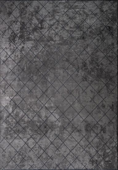 Mystical Grey & Black Geometric Modern Rug
